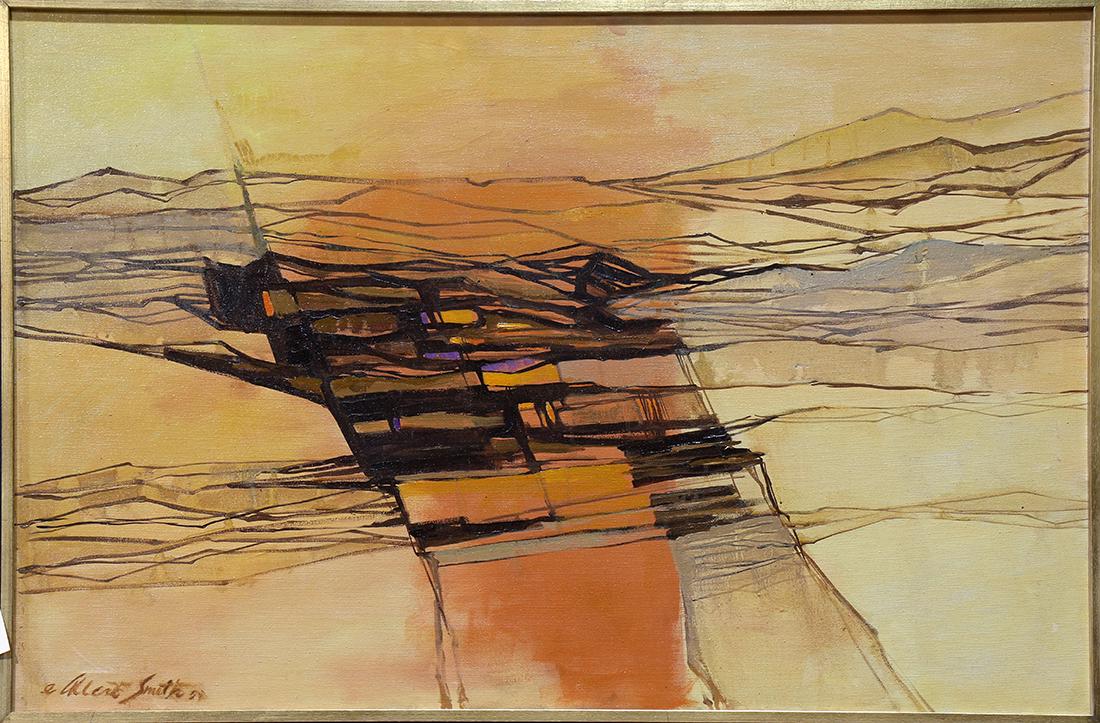 Painting, Untitled (Abstract Orange Grid) (1 of 1)