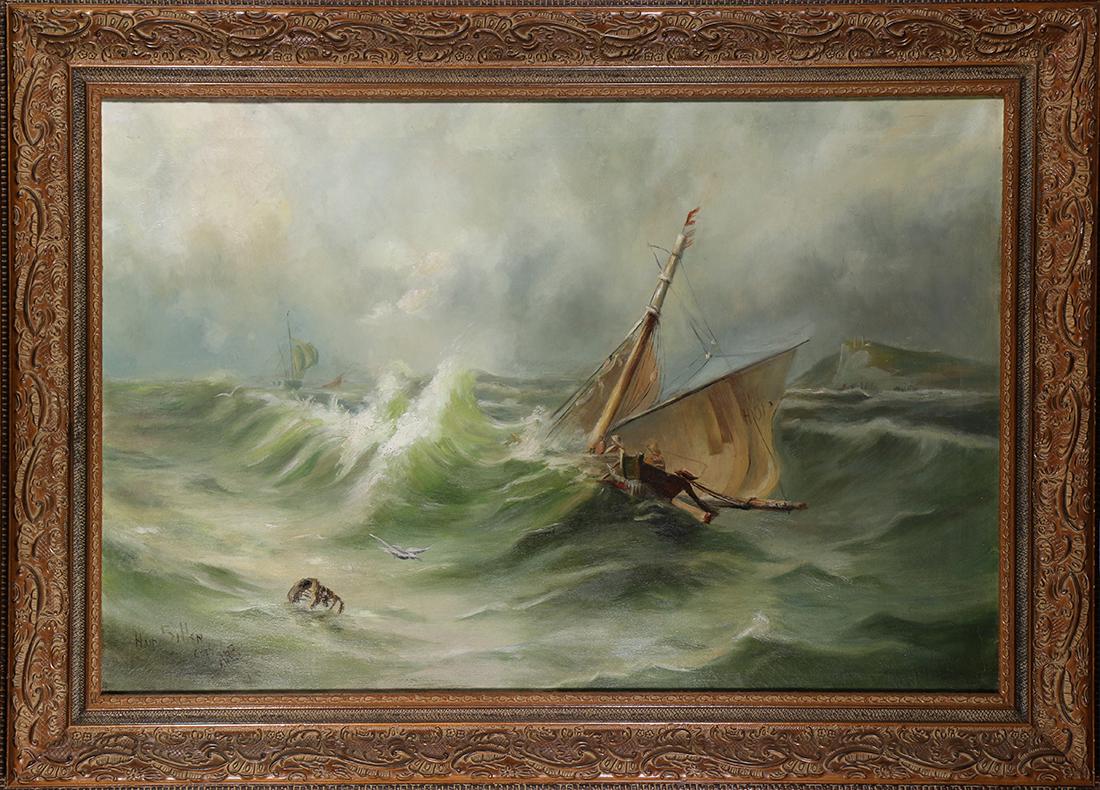 Painting, Sailboat in Rough Seas (1 of 1)