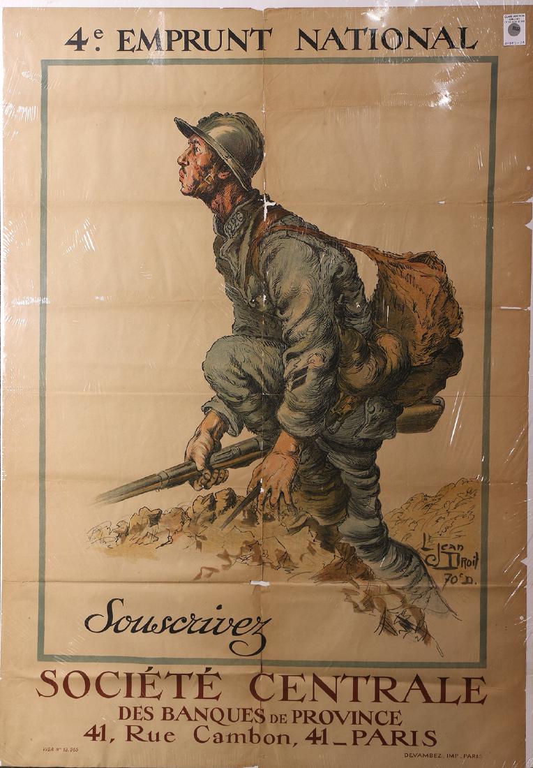 Vintage War Poster, Jean Droit, 4th Emprunt National (1 of 1)