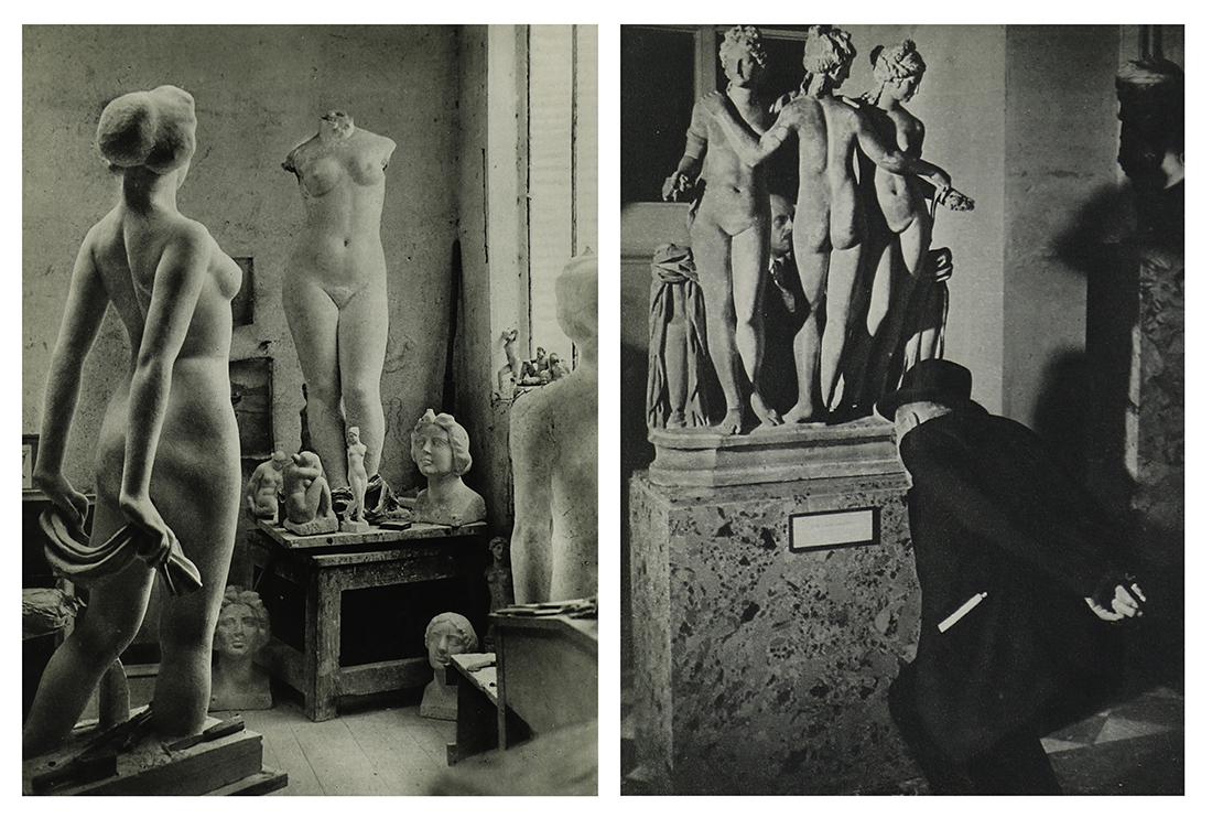 Photogravures, Brassaï: (lot of 2) Brassaï (French, 1899-1984), "Les Trois Graces," 1939, "Un Coin de l'Atelier de Marly," 1938, photogravures, each unsigned, images: 5"h x 3.75"w/9"h x 6.75"w, overall (with matting): 9"h x