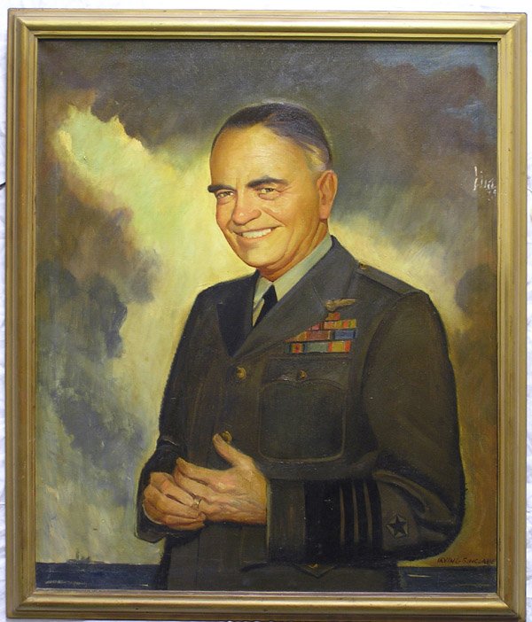 Admiral Hulsey, Ernest King painting: (Lot of 2) Framed oils on canvas, Admiral Hulsey and Ernest E. King, by Irving Sinclair (American 1895-1969), signed lower right, dated 1944, overall: 40''H x 33.5''W