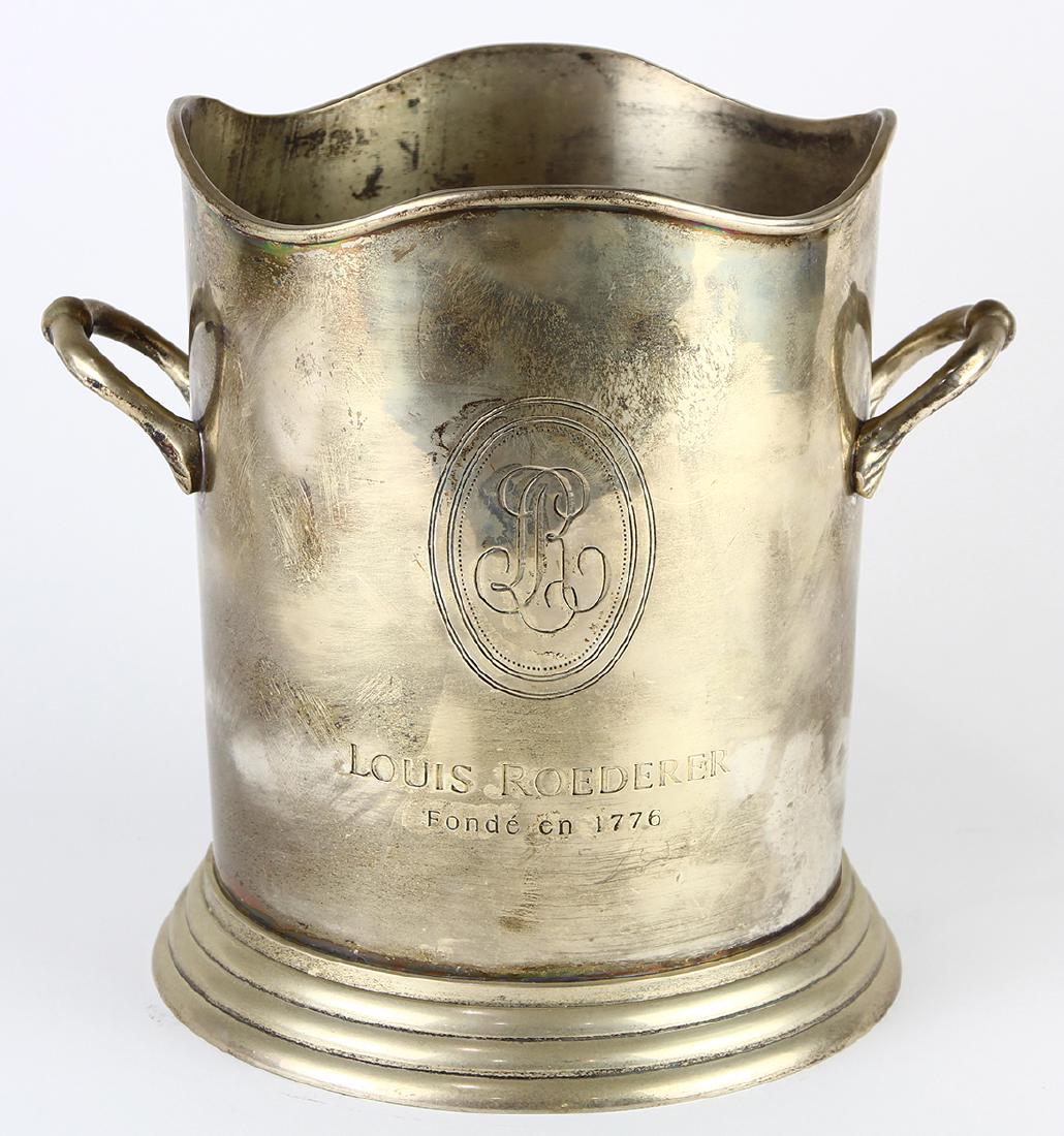 Silverplate Roederer ice/champagne bucket, having an (1 of 3)
