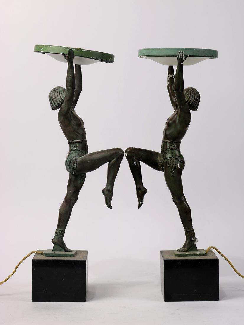 Pair of Art Deco figural lamps, modeled as a female (1 of 4)
