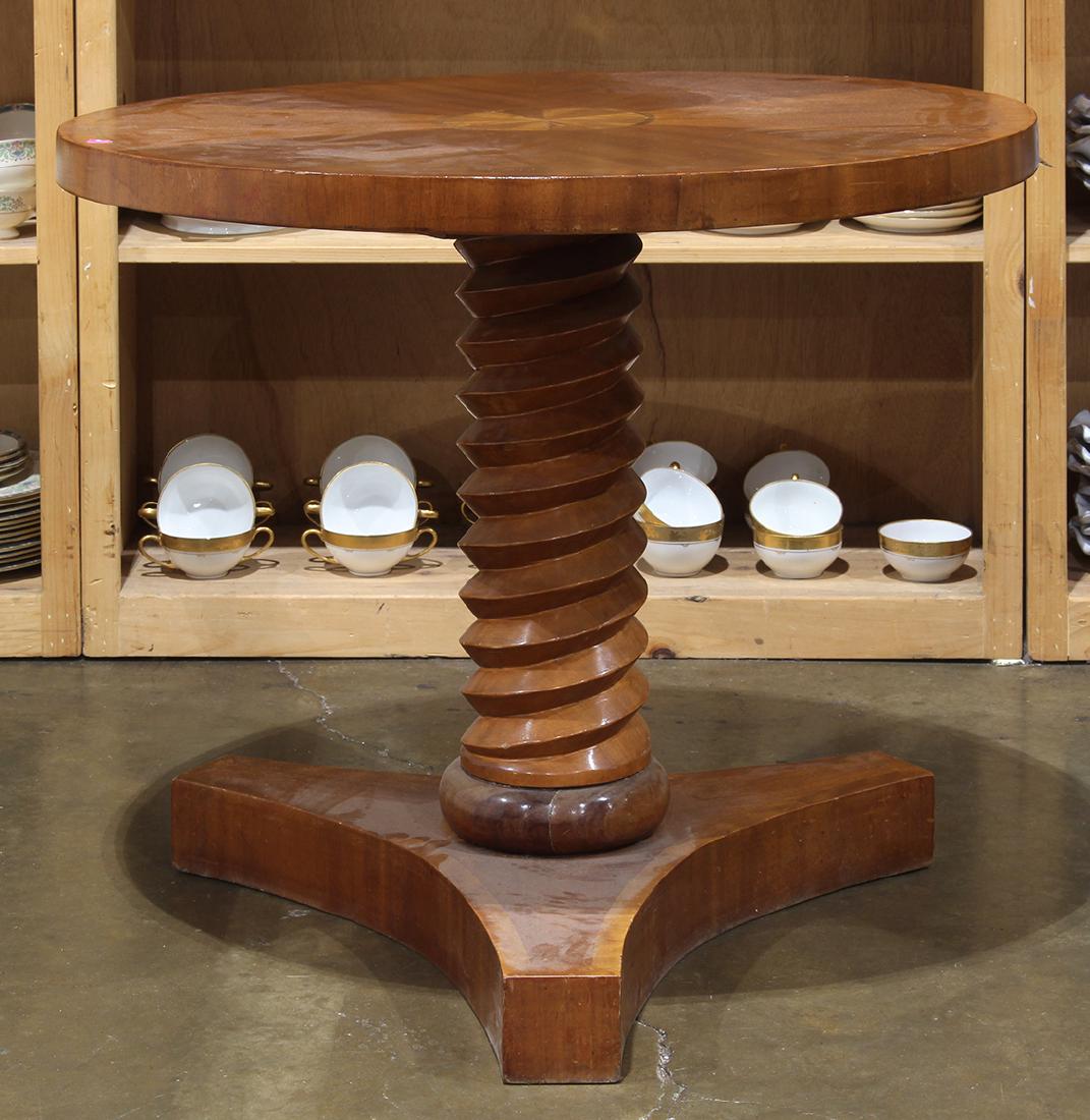 Mid Century occasional table, having a banded and (1 of 4)