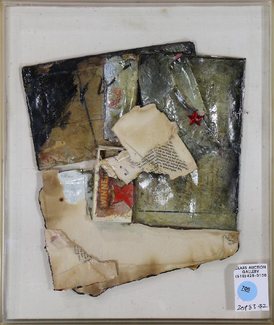 Mixed Media, Inez Storer: Inez Storer (American, b. 1933), "Tassel," 1980, mixed media, signed, titled, and dated verso, overall (with frame): 12.25"h x 10.25"w