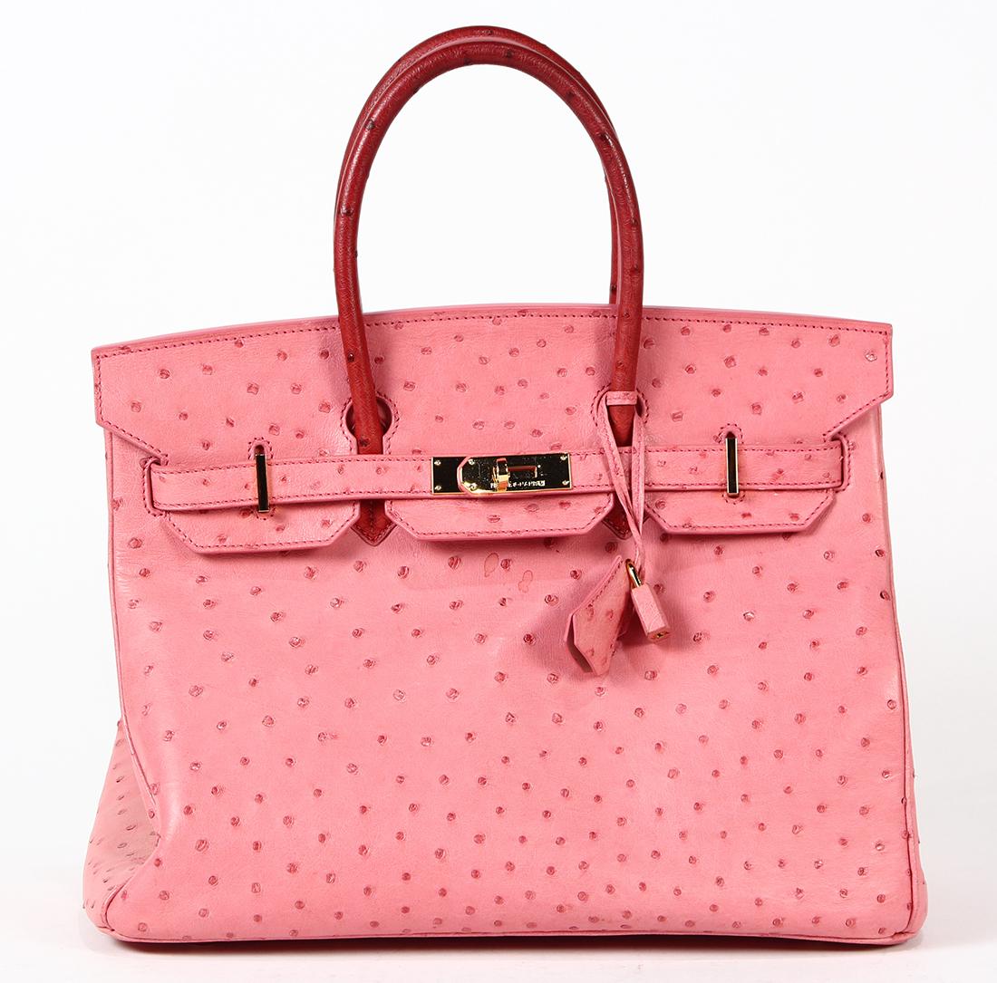 hermes pink ostrich birkin bag