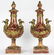 Pair of Louis XV style marble urns, each having a