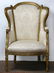 Louis XV style giltwood carved wing back bergere,