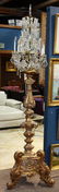Monumental crystal and gilt candelabra