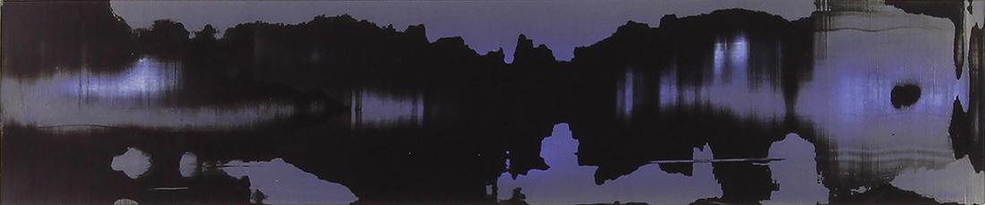 Painting, David Simpson: David Simpson (American, b. 1928), "Across Water," 2004, acrylic on paper, signed and dated lower right, titled lower left, sheet: 22.5"h x 30.25"w, overall (with frame): 27"h x 34"w