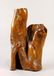 Burlwood figural sculpture and jardiniere, formed from