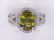 Sphene, diamond and 14k white gold ring