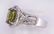 Sphene, diamond and 14k white gold ring - 2