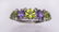 Peridot, amethyst, diamond and silver ring