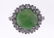 Jadeite, diamond and 14k white gold ring