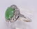 Jadeite, diamond and 14k white gold ring - 2