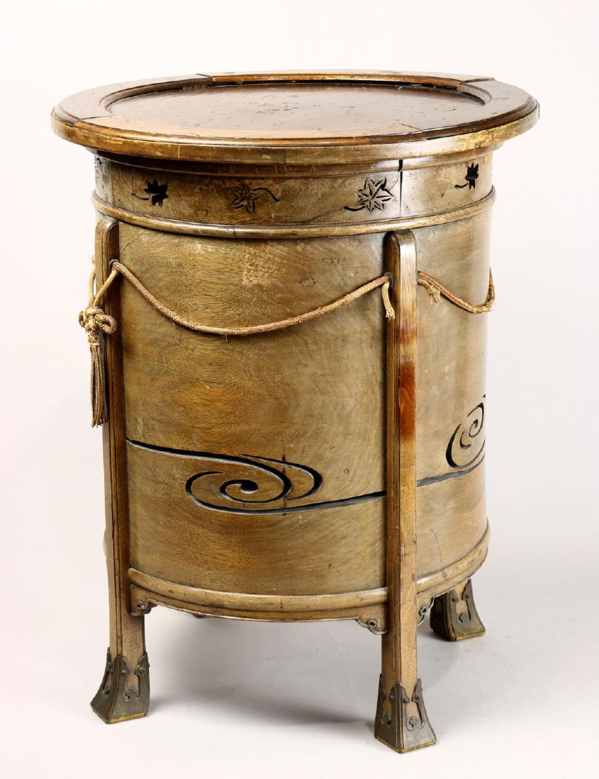 Japanese  Wooden Kai Oke Side Table (1 of 6)