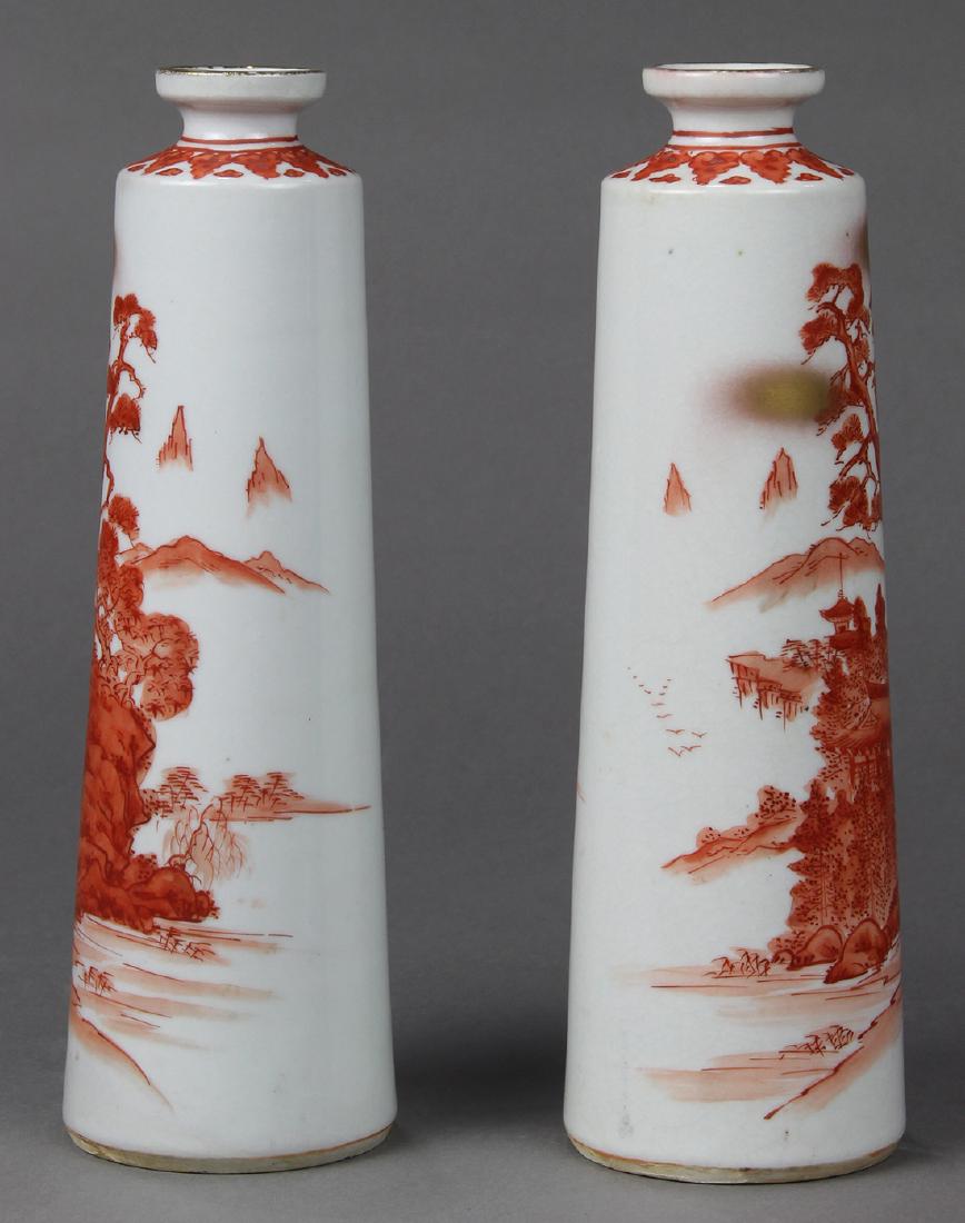 Pair of Japanese Kutani Bottles (1 of 6)