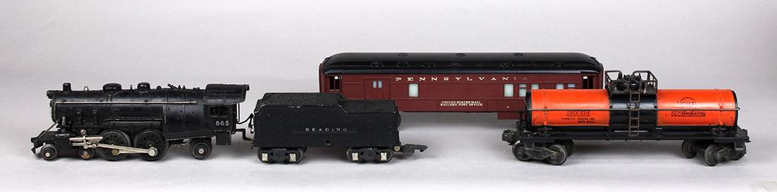 (lot of 4) Vintage toy train group, two marked Lionel, (1 of 14)