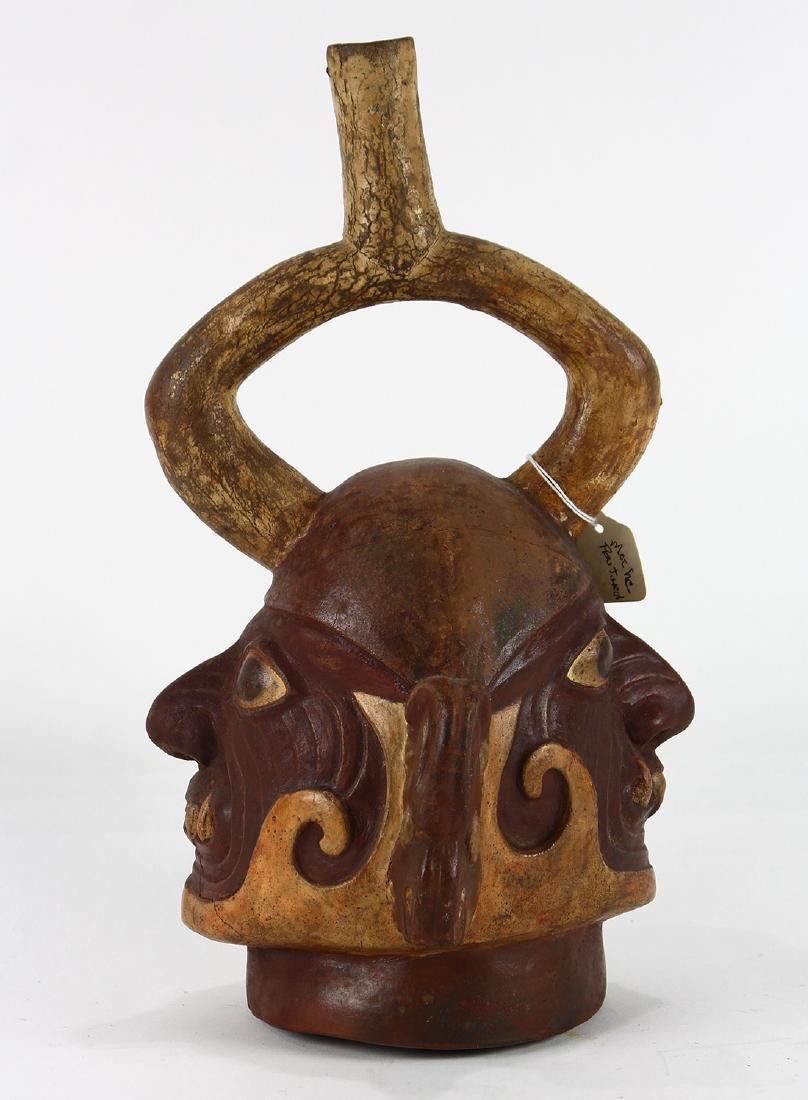 Pre-Columbian Moche stirrup vessel (1 of 4)
