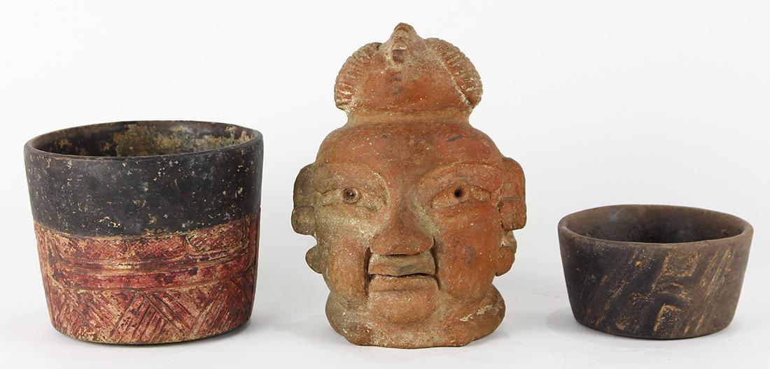 (lot of 3) Pre-Columbian Olmec culture objects (1 of 2)