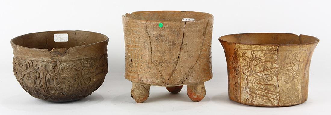 (lot of 3) Pre-Columbian Mayan (1 of 2)