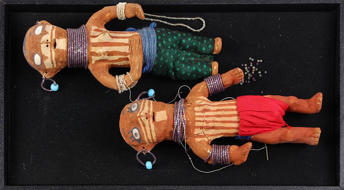 (lot of 2) Native American polychrome decorated figural (1 of 2)