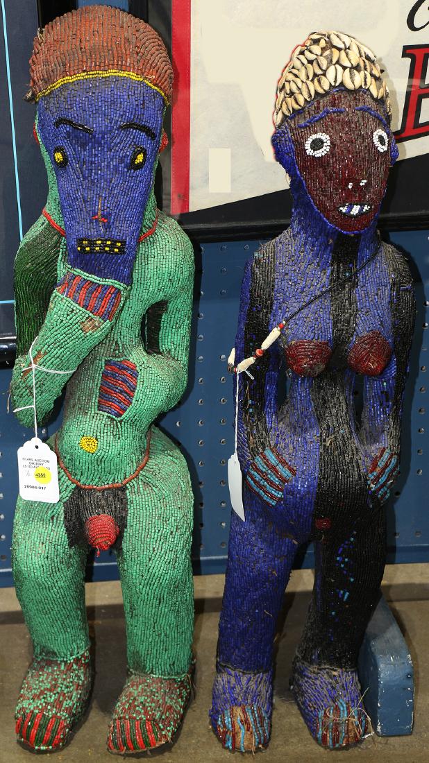 (lot of 2) West African Cameroon beaded figural (1 of 1)