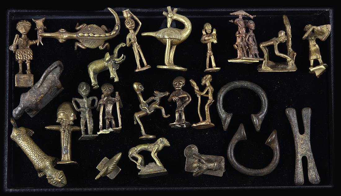 (lot of 23) African bronze "gold weight" figures, (1 of 1)