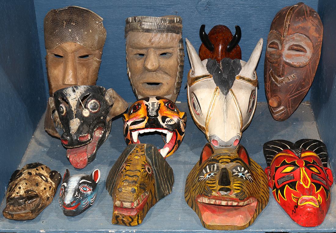 Three bins of decorative art including Native American, (1 of 3)