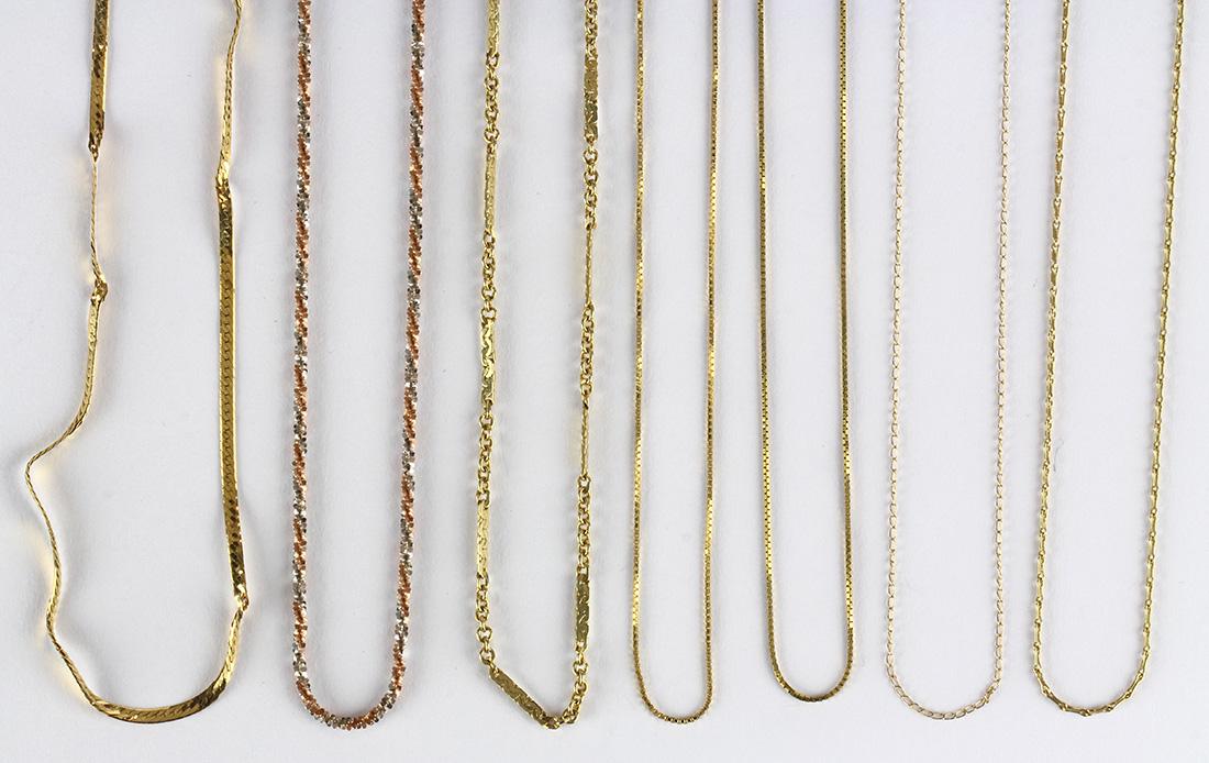 (Lot of 7) Yellow gold chains (1 of 4)