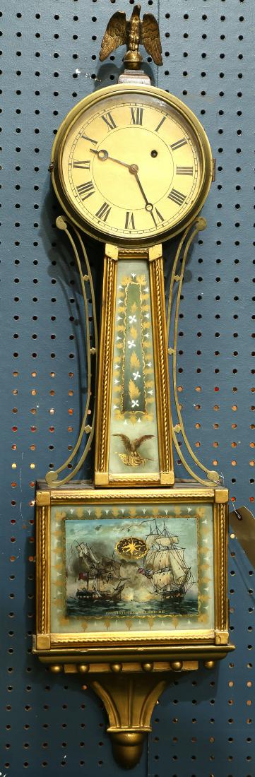 American Federal style banjo clock, the reverse painted (1 of 1)