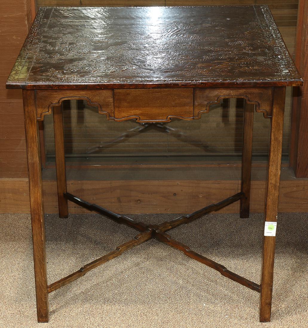 Chinoiserie decorated games table, having a rectangular (1 of 3)