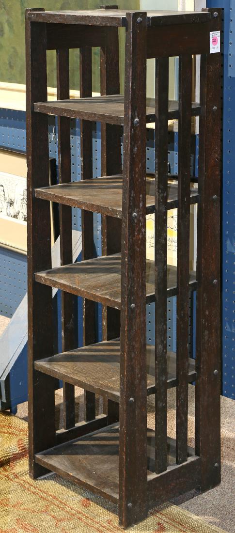 Arts and Crafts oak bookshelf or plant stand (1 of 2)