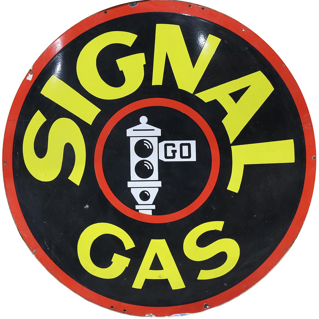 Signal Gas double sided porcelain sign (1 of 5)