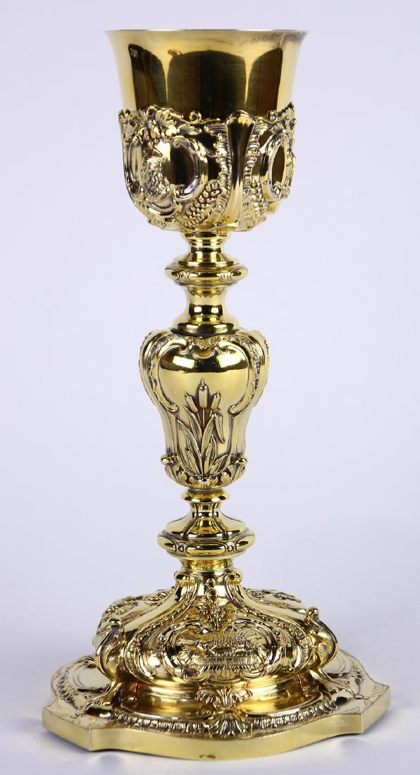 French gilt sterling silver ecclesiastical chalice, (1 of 5)