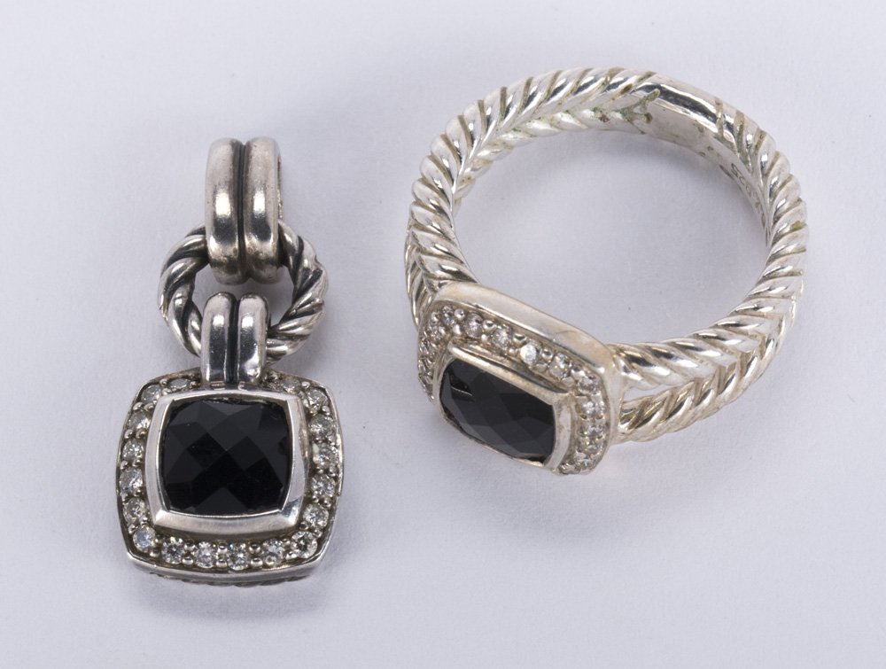 (Lot of 2) David Yurman Petite Albion black onyx, (1 of 3)
