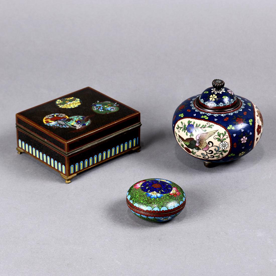 Three Japanese Cloisonne Items (1 of 8)