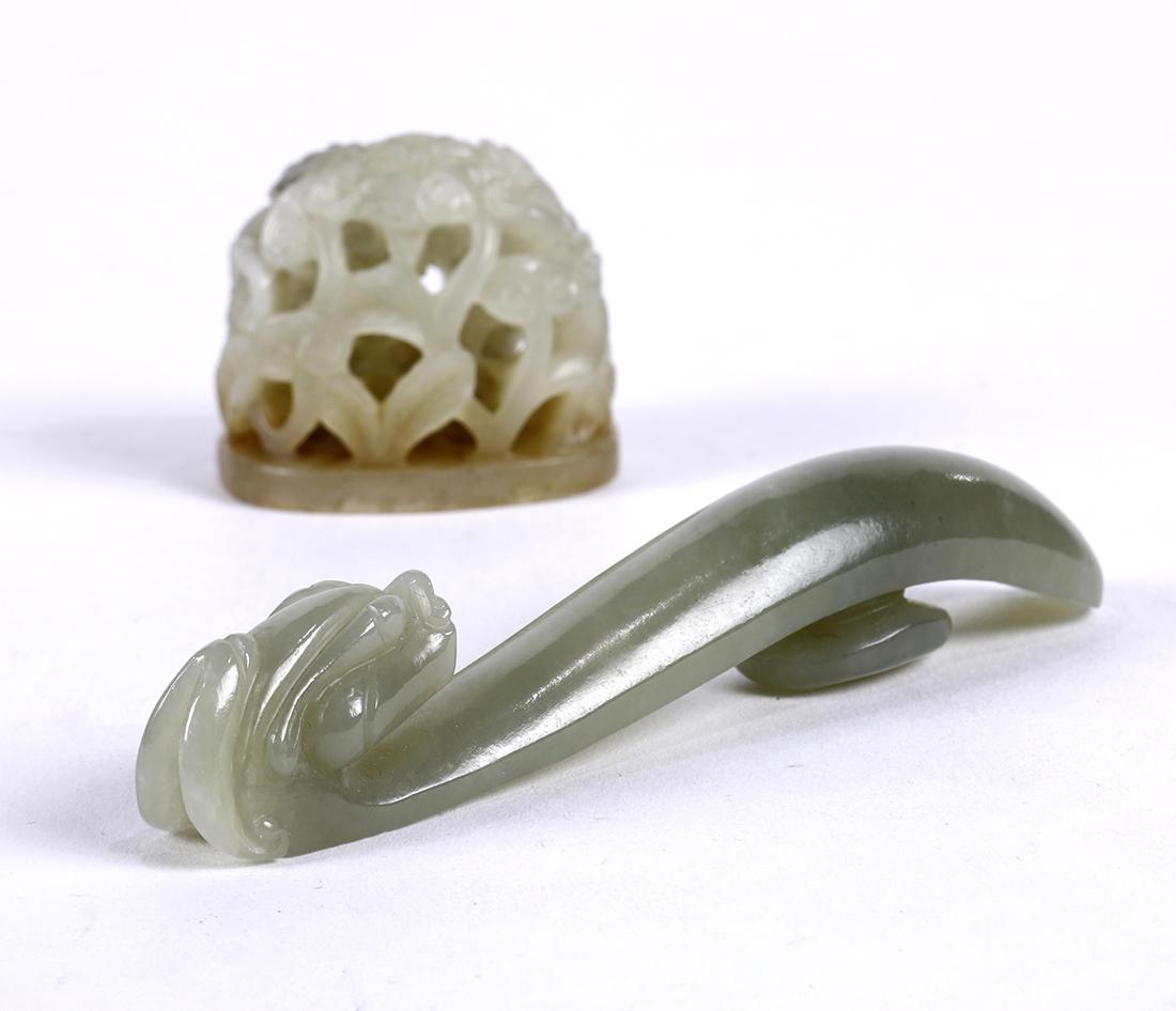 Chinese Hardstone Belt Hook/Hair Ornament (1 of 3)