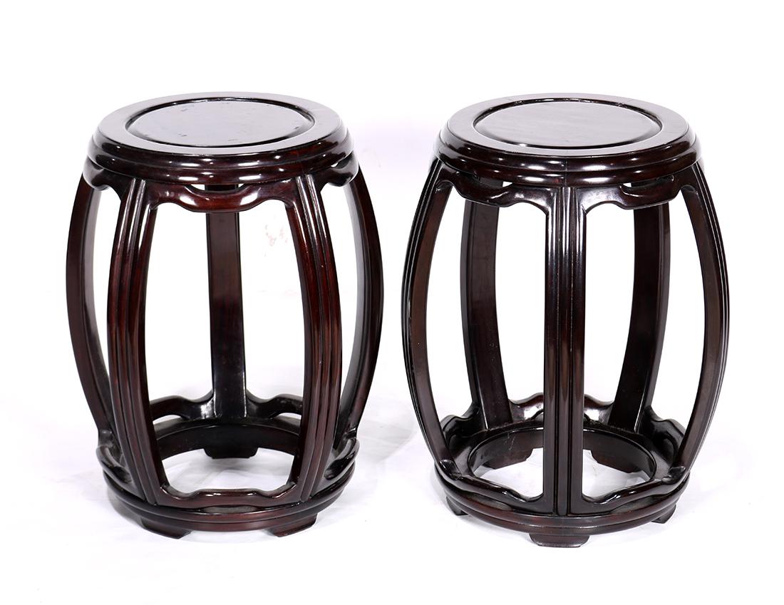 Two Chinese Wood Stools (1 of 4)