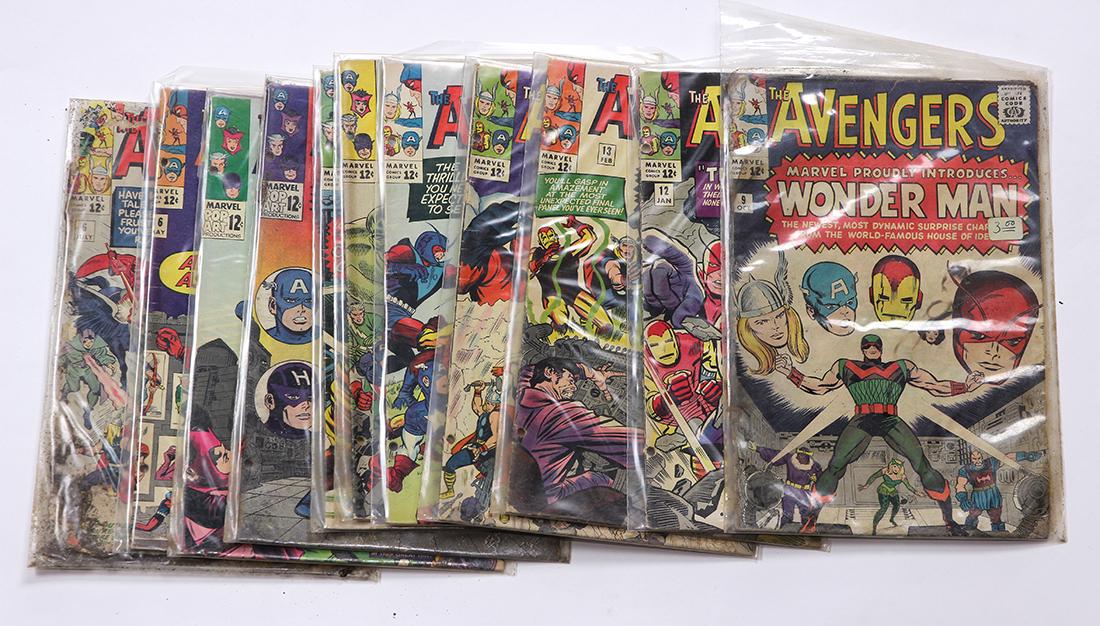 (lot of 11) Avengers comic books, circa 1960s, (1 of 1)