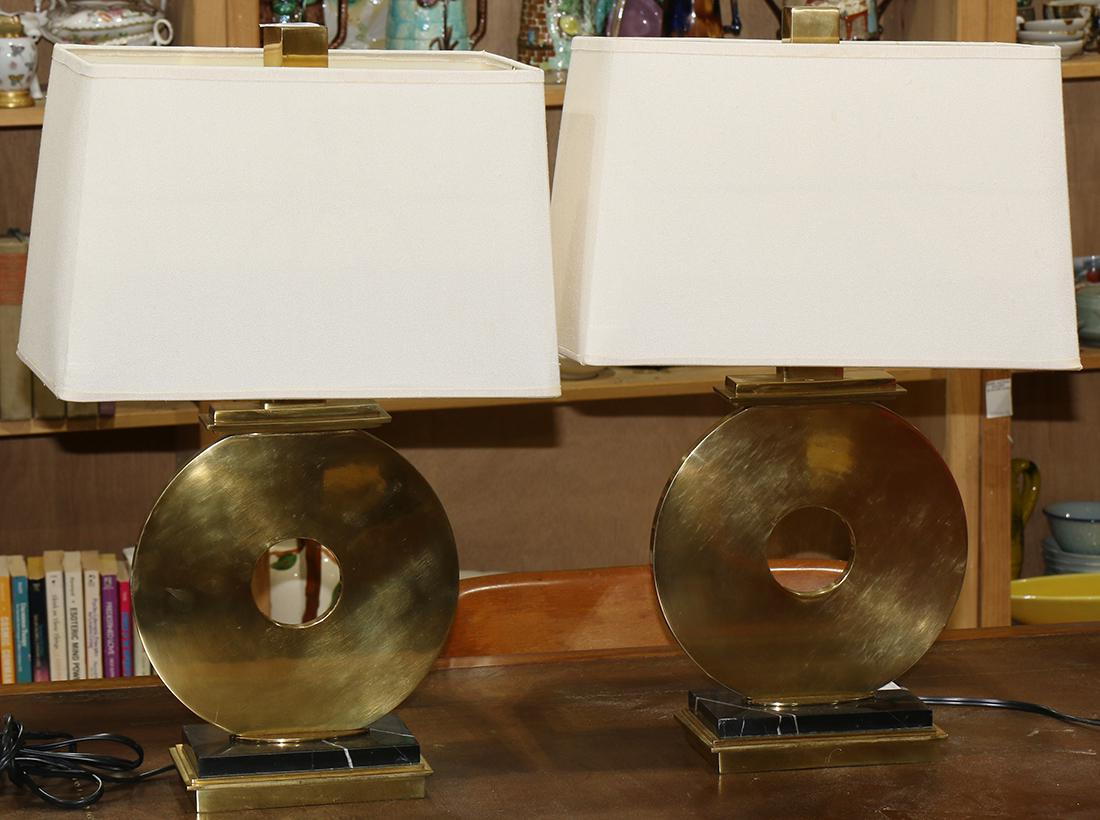 (lot of 2) Robert Abbey brass table lamps (1 of 1)