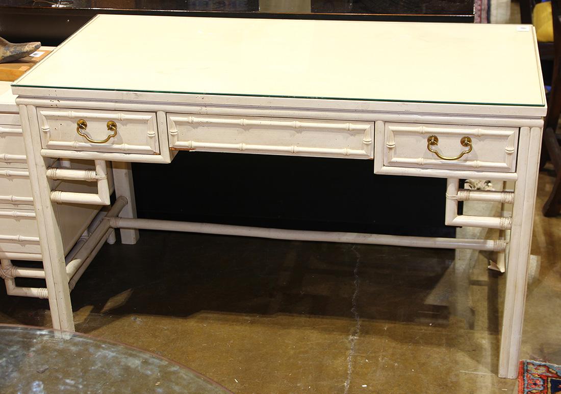 McGuire style desk, the rectangular top above the three (1 of 2)