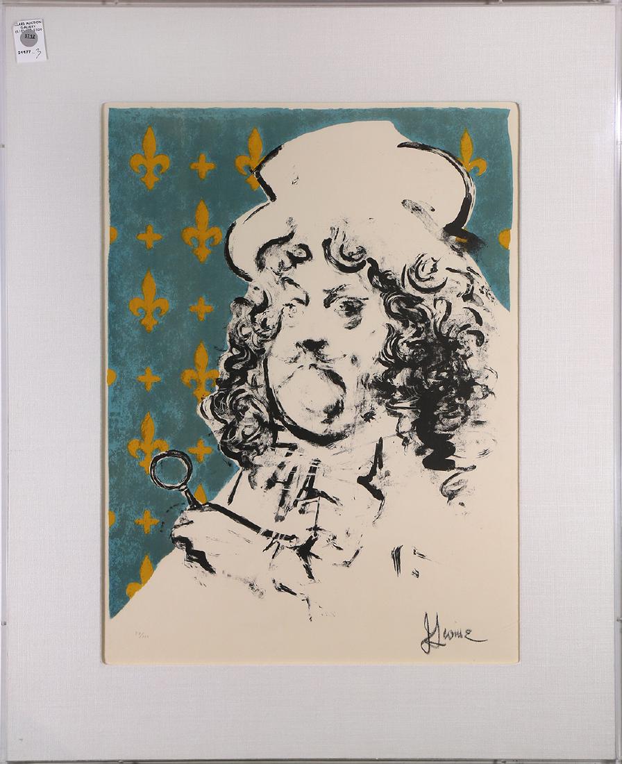 Print, Jack Levine: Jack Levine (American, 1915-2010), "Art Lover," lithograph in colors, signed lower right, edition 93/100, overall (with frame): 33"hx 27"w