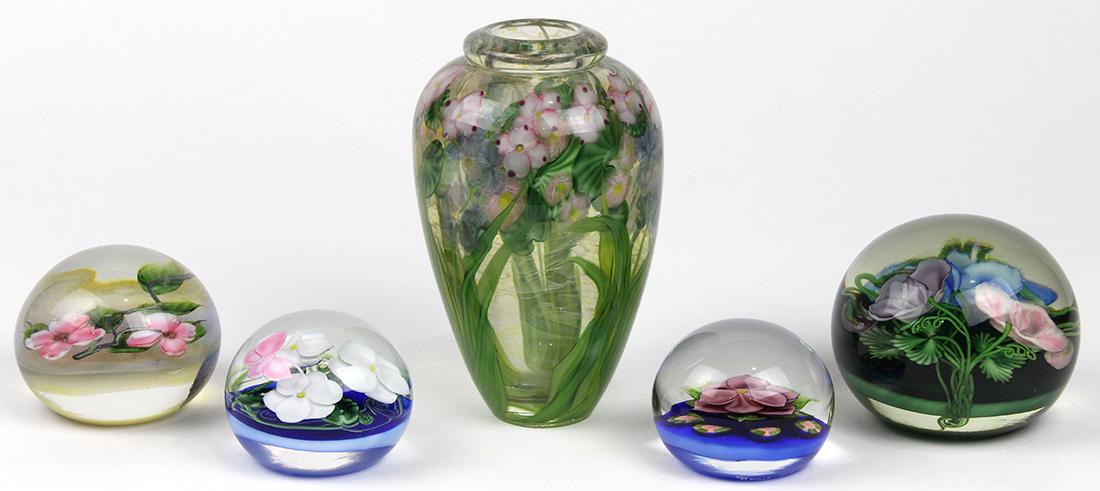 (lot of 5) Lundberg Studios / Daniel Salazar art glass (1 of 3)