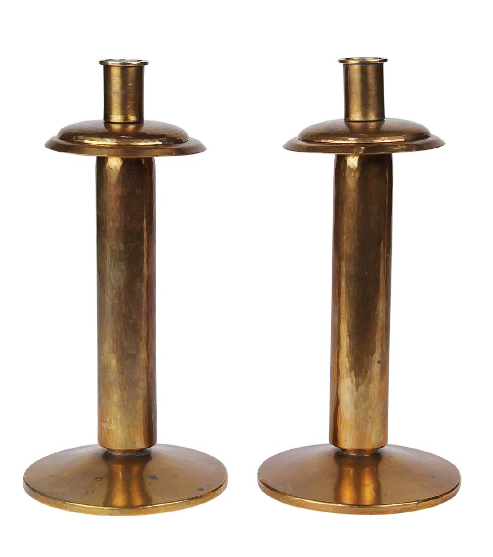 (lot of 2) Dirk Van Erp Art Deco hammered copper (1 of 6)