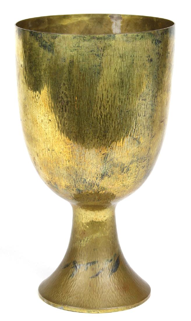 Modernist hammered brass Dirk Van Erp chalice executed (1 of 4)