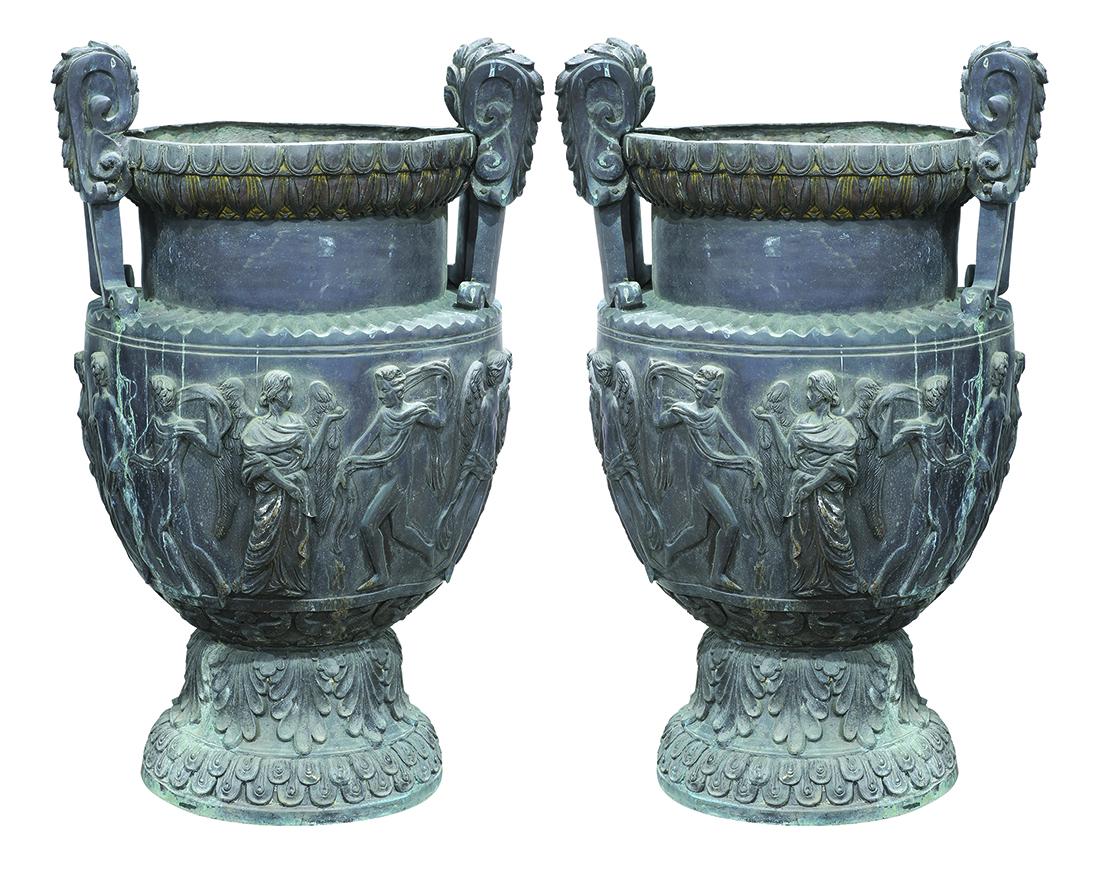 (lot of 2) Neoclassical style patinated bronze (1 of 5)