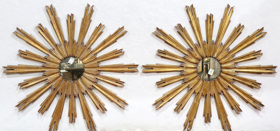 Pair of Hollywood Regency giltwood mirrors (1 of 5)