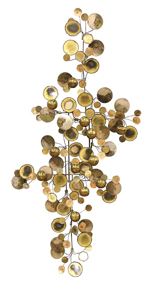 Curtis Jere "Raindrops" brass and steel wall sculpture (1 of 4)